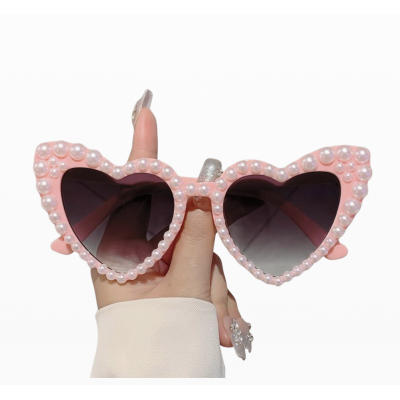 Sunglasses Heart - Pearl Pink